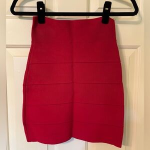 Red BCBGMaxAzria Bandage Skirt - Size S